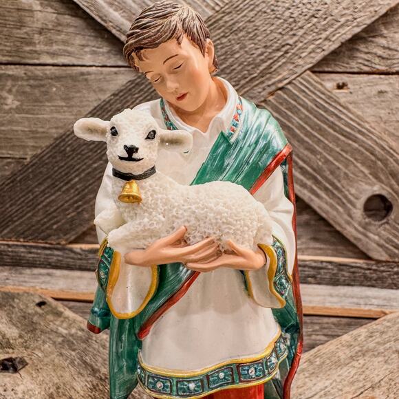 Vintage, Shepherd and Lamb, Hawthorne Village Jeweled Nativity Collection - Picture 4 of 7